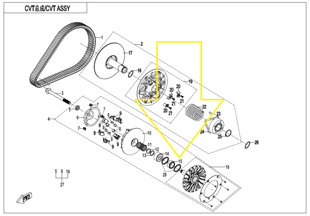 RULMENT VARIATOR PRIMAR CFORCE 850 / X10 2023-2025 GEN2 , ZFORCE 950/1000 [2]