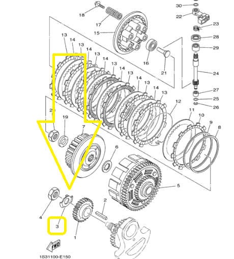 SAIBA ( BLOCATOR) PIULITA AMBREIAJ YAMAHA VIRAGO / V-STAR / YFM RAPTOR 700 [2]