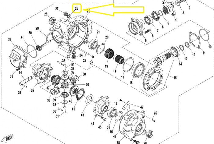 SAIBA ( GARNITURA BUSON ) DIFERENTIAL FATA / SPATE CFMOTO ATV/UTV/SSV M14 [2]