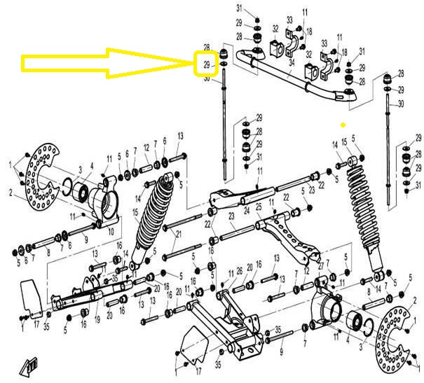 SCAUN BUCSA BARA STABILIZATOARE CFMOTO ZFORCE 2011-2016 [1]