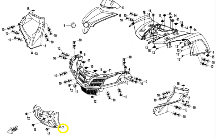 SCUT FRONTAL PLASTIC CFMOTO 450 / 520 2015-2022 [2]