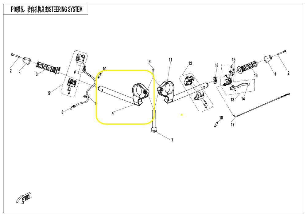 SEMI GHIDON DREAPTA CFMOTO SR 250 / SR300 2021-2023 [2]