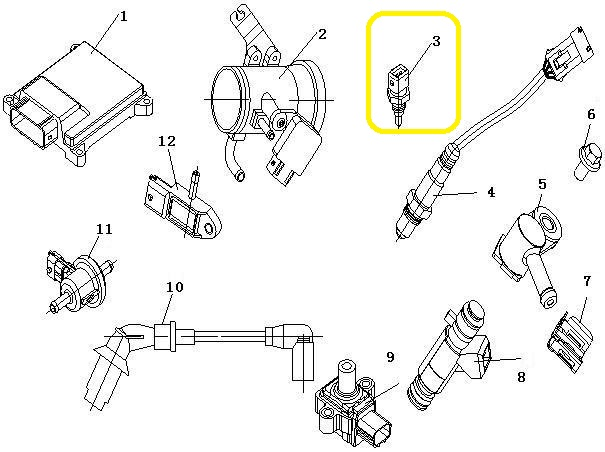 SENZOR TEMPERATURA AER ADMISIE CFMOTO CFORCE / ZFORCE / UFORCE 500 / 625 2010-2016 [4]