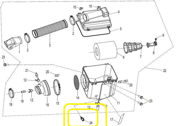 SENZOR TEMPERATURA AER ADMISIE CFMOTO CFORCE / ZFORCE / UFORCE 500 / 625 2010-2016 [3]