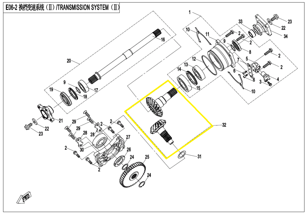SET PINIOANE TRANSMISIE CFMOTO UTV/SSV 950/1000 2016-2021 [3]