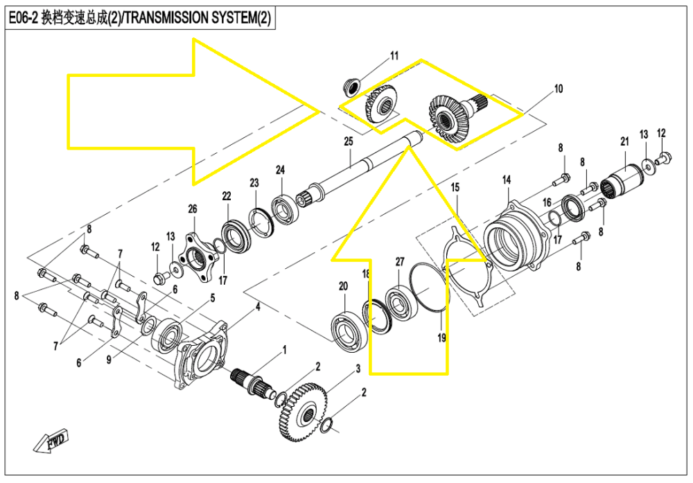 SET PINIOANE TRANSMISIE CUTIE VITEZE CFMOTO ATV/UTV/SSV 400/450/520/600 2020-2026 [4]