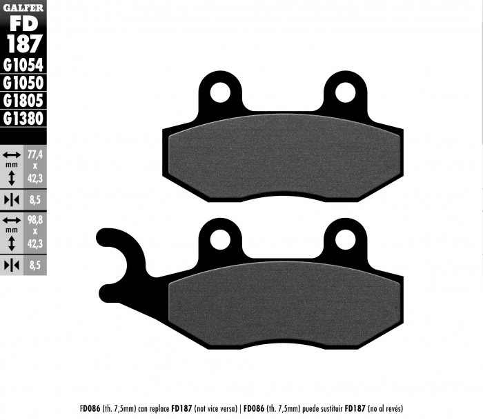SET PLACUTE FRANA FATA KYMCO 50/125  SMC BAROSA [2]