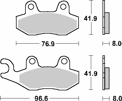 SET PLACUTE FRANA STANGA CAN-AM MAVERICK /COMMANDER / APRILIA / KAWASAKI / YAMAHA XTZ [2]