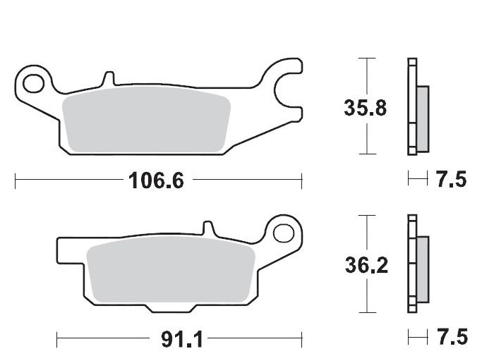 SET PLACUTE FRANA STANGA FATA-SPATE YAMAHA GRIZZLY 250R / 550 / 700 2008 - 2020 [2]