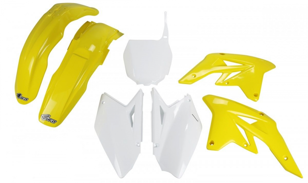 SET PLASTICE SUZUKI RMZ 250 '07 -'09 CULOARE GALBEN ( ALB - CU PLACĂ ALBĂ ) [1]