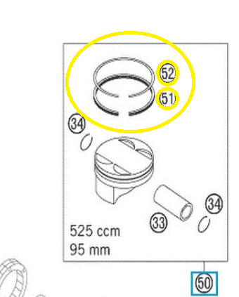 Set segmenti KTM SXF 450 '03-06, 520/525 '00-07 (95.00MM) [2]
