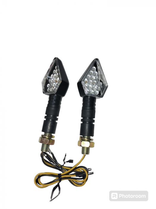 SET SEMNALIZARI MOTO LED ROMBURI CU BRAT LUNG UNIVERSALE [2]
