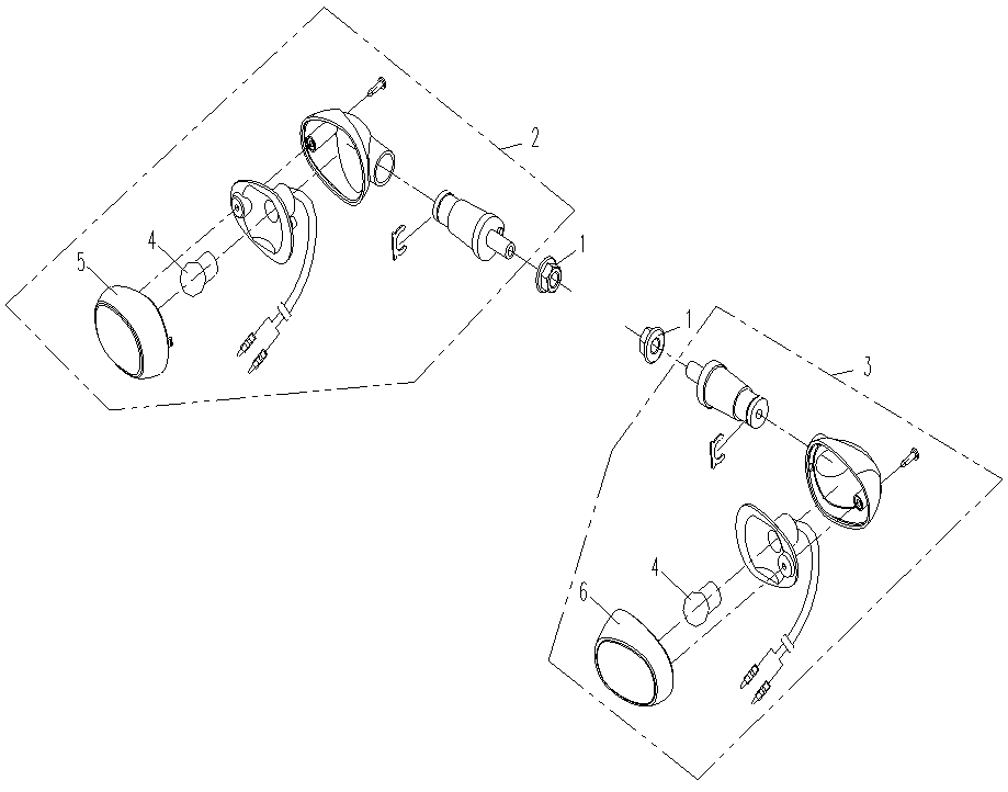 Set semnalizari spate CF MOTO 500 , semnalizari spate stanga-dreapta cf moto 500 [3]