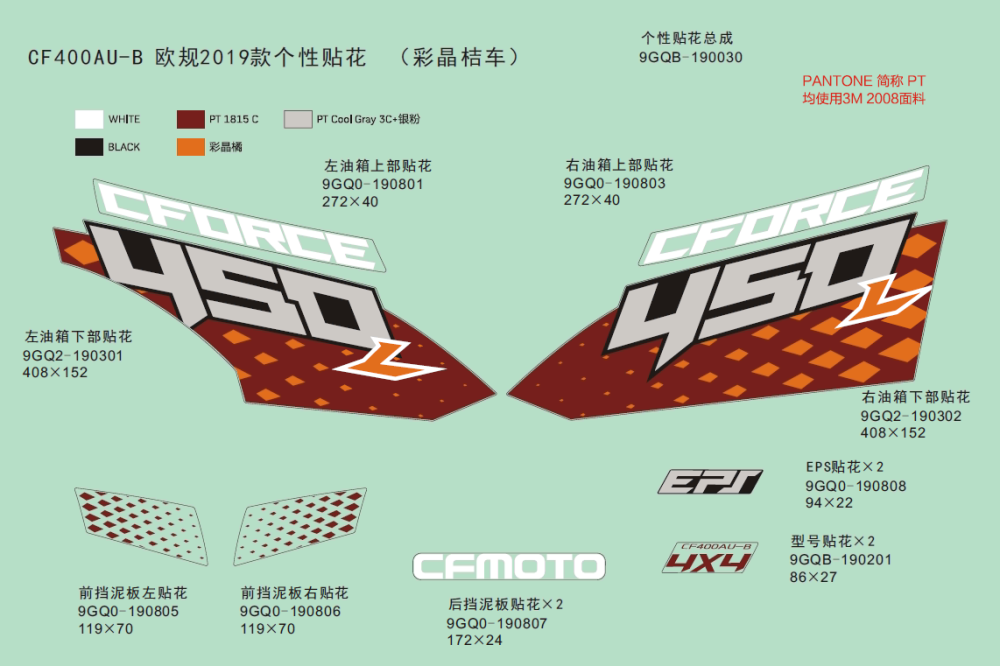 SET STICKERE CFMOTO CFORCE 400L / 450L [2]