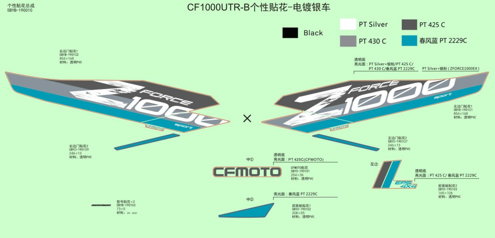 SET STICKERE CFMOTO ZFORCE 1000 2020-2021 [2]
