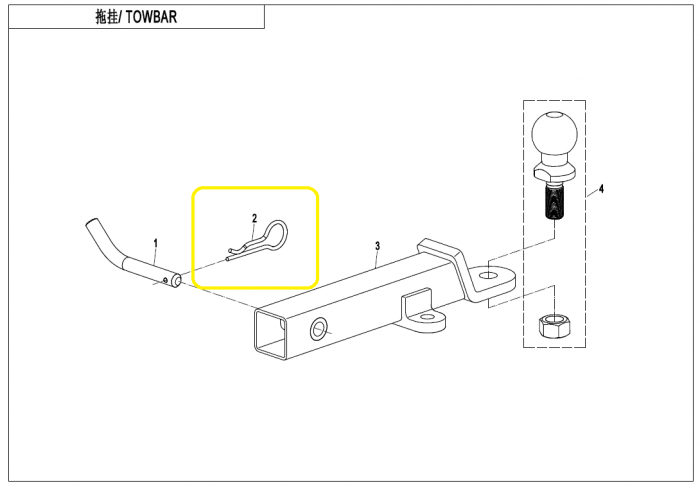 SIGURANTA BOLT CUI REMORCARE CFMOTO CFORCE / ZFORCE / UFORCE [3]