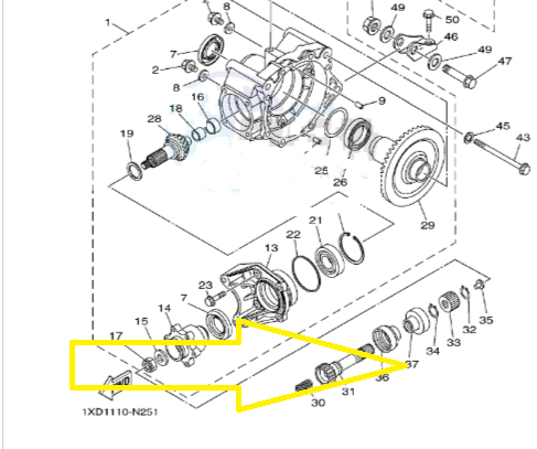BURDUF CARDAN TRANSMISIE YAMAHA YFM  450 / 550 / 660  / 700 GRIZZLY  / KODIAK  / RHINO [5]