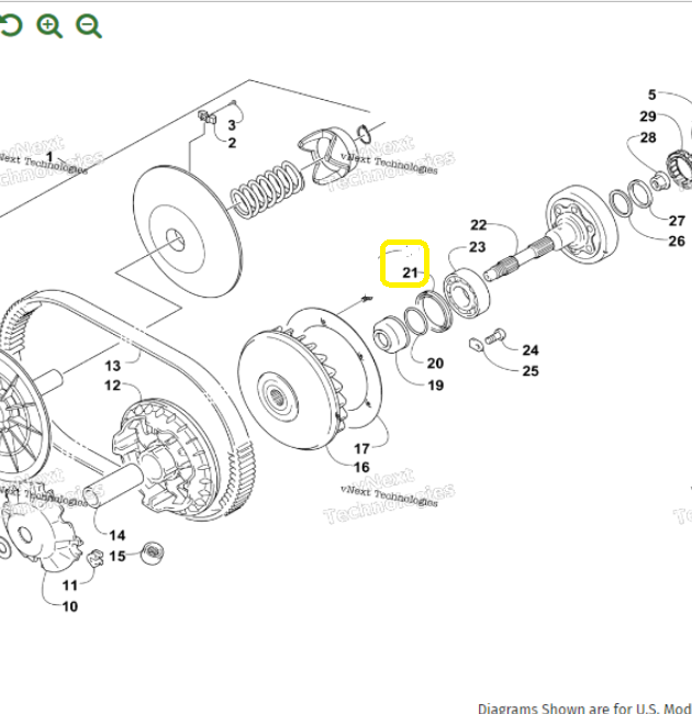 Simering ambreiaj (OALA ) Arctic Cat 550 / 570 / 650 / 700 / 1000 2005-2022 [2]