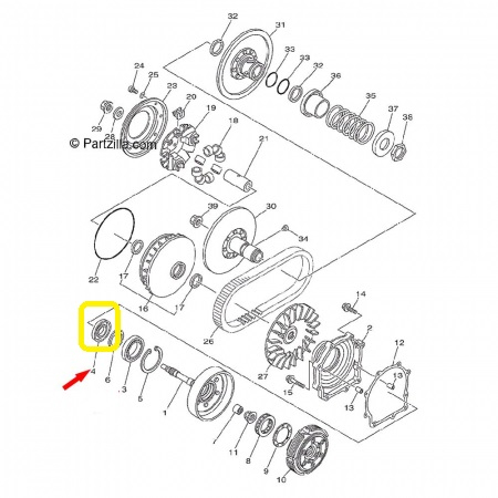 SIMERING AX AMBREIAJ YAMAHA YFM 550 / 660 / 700 2008-2020 35X66 [3]