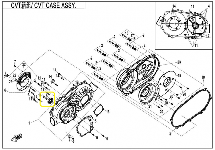 SIMERING CAPAC INTERIOR VARIATOR CFMOTO 400/450/500/550/600/625/850/1000 15-23 [3]