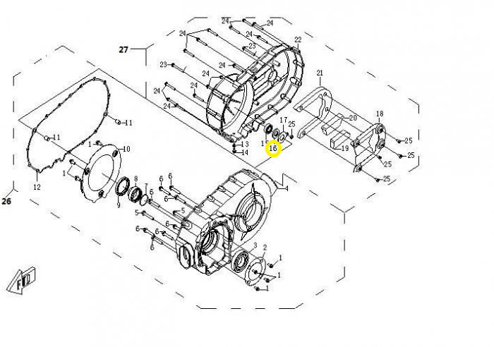 SIMERING CAPAC TRANSMISIE CFMOTO 500 / 625 / 800  2007-2023 [2]
