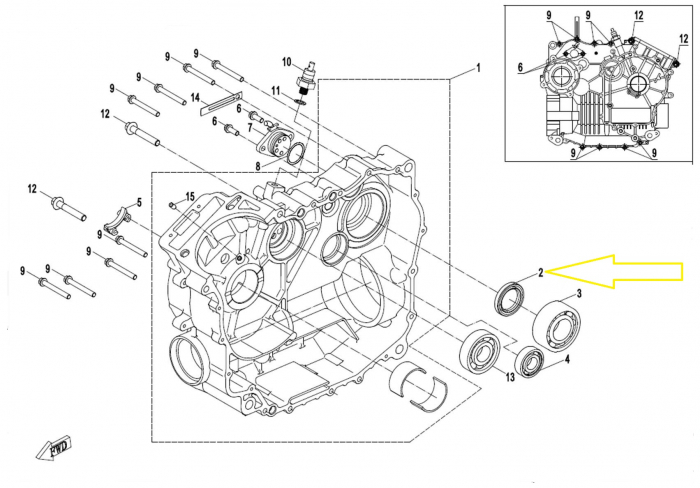 SIMERING CARCASA MOTOR DREAPTA CFMOTO 450 / 500 / 520 / 625 / 1000 [2]