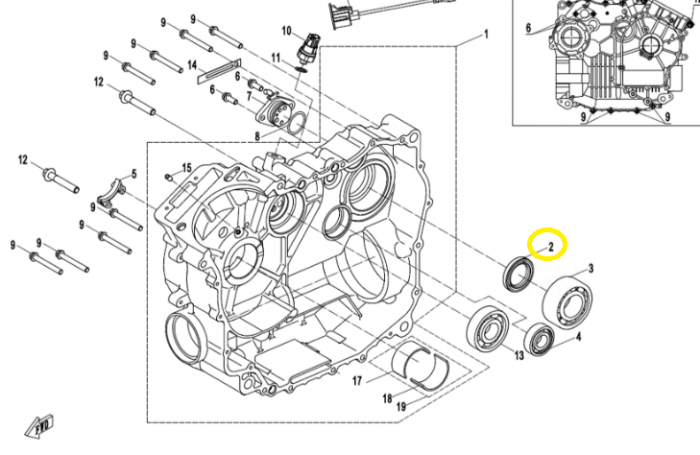 SIMERING CARCASA MOTOR DREAPTA CFMOTO 450 / 500 / 520 / 625 / 1000 [3]