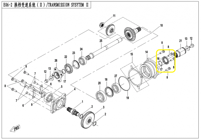 SIMERING GRUP FATA / CUPLA CARDAN SPATE CFMOTO 400/450/520/550/600/625/800/850/1000 [3]