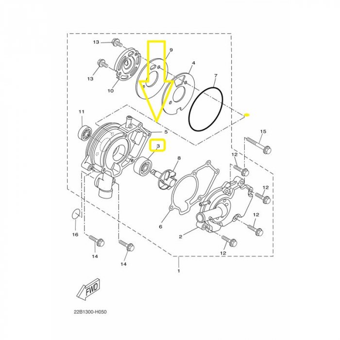 SIMERING POMPA APA YAMAHA DT125 / X-MAX 125 / YZF 125/ WR 125 / 250R/X [3]
