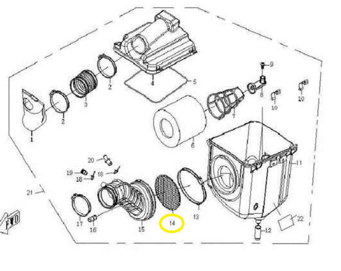 SITA CARCASA FILTRU AER CFMOTO 500 / 625  / LINHAI 500  2011-2016 [2]