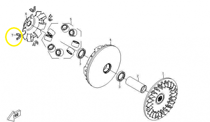 SLIDER VARIATOR ( MC ) CFMOTO 500 / 625  2007-2014 [3]