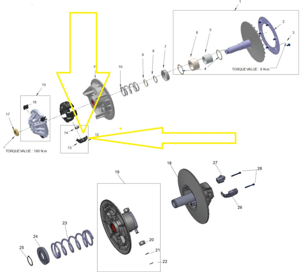 SLIDER VARIATOR PRIMAR SEGWAY AT5 / SNARLER AT6 [3]