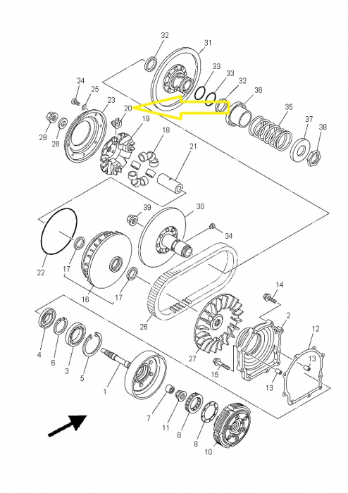SLIDER VARIATOR YAMAHA GRIZZLY 550/700 06-16 [3]