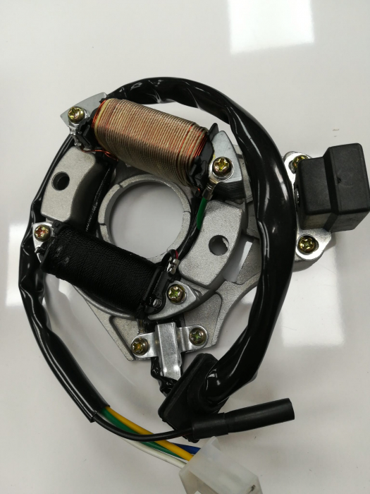 STATOR APRINDERE ATV 2 BOBINE SI SENZOR DE SCANTEIE  PLATOU SEMIROTUND [2]