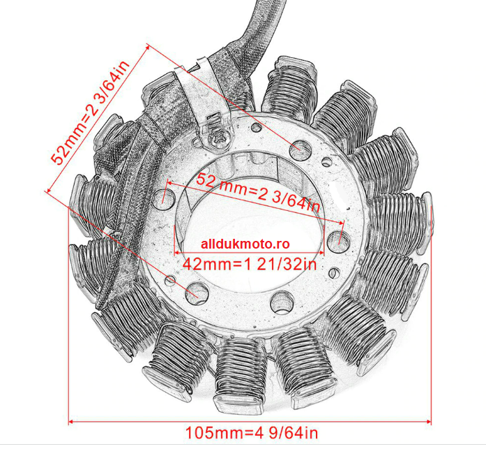 STATOR MAGNETOU YAMAHA GRIZZLY YFM550 / YFM700 2007-2023 [4]