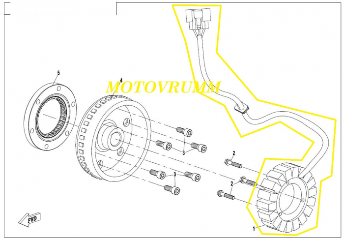 STATOR MAGNETOU CFMOTO 800/850/1000 EFI  EPS 120MM [3]