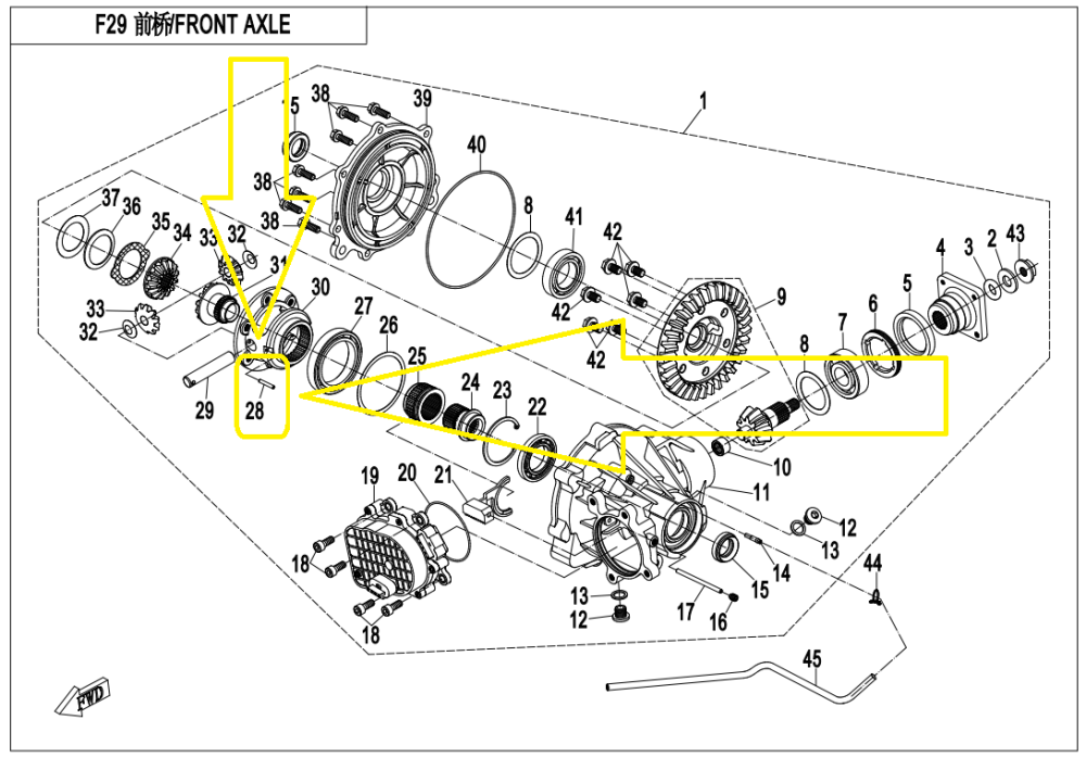 STIFT AX SATELITI MICI DIFERENTIAL FATA CFMOTO ATV / SSV / UTV [2]