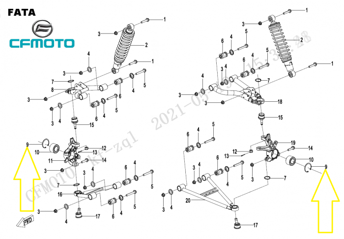 SIGURANTA RULMENT ROATA FATA/SPATE CFMOTO 400 450 500 520 550 600 625 800 850 1000 [3]