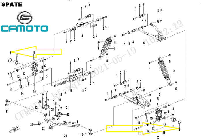 SIGURANTA RULMENT ROATA FATA/SPATE CFMOTO 400 450 500 520 550 600 625 800 850 1000 [4]