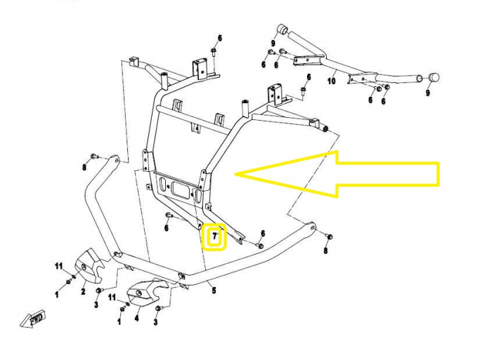 SUPORT CARENAJE FATA CFMOTO 500/520/550/600 2016=> [2]