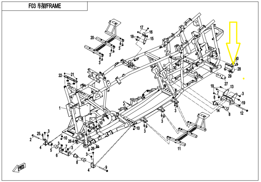 SUPORT DIFERENTIAL SPATE CFMOTO CFORCE 820 2016-2019 [3]