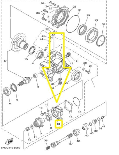 SUPORT ETRIER SPATE YAMAHA GRIZZLY 660 [2]