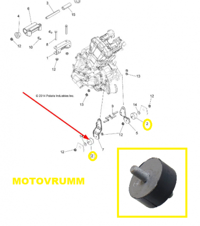 SUPORT MOTOR POLARIS 335 / 400 / 450 / 500 / 700 / 800  DIAMETRU EXT 47MM [4]