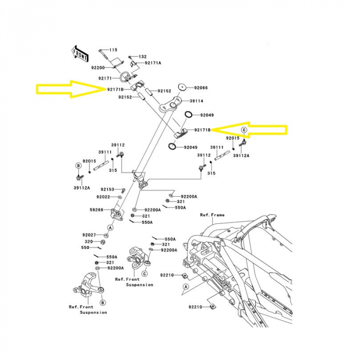 SUPORT PRINDERE GHIDON KAWASAKI KVF 360/650/750 ,  KSF 450 , KFX450R [3]