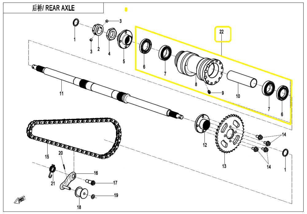 SUPORT RULMENTI AXA SPATE CFMOTO CF110 2023-2026 [3]