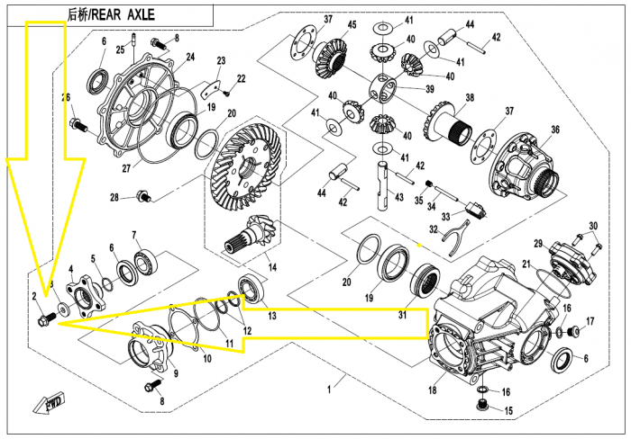 SURUB CUPLA CARDAN FATA / SPATE CFMOTO ATV/UTV/SSV 2014-2024 [3]