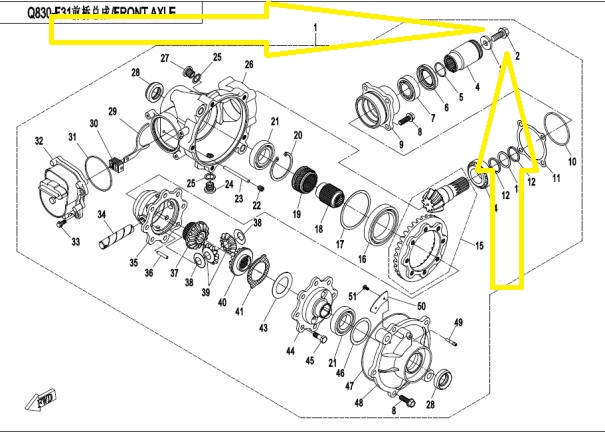 SURUB CUPLA CARDAN FATA / SPATE CFMOTO ATV/UTV/SSV 2014-2024 [2]