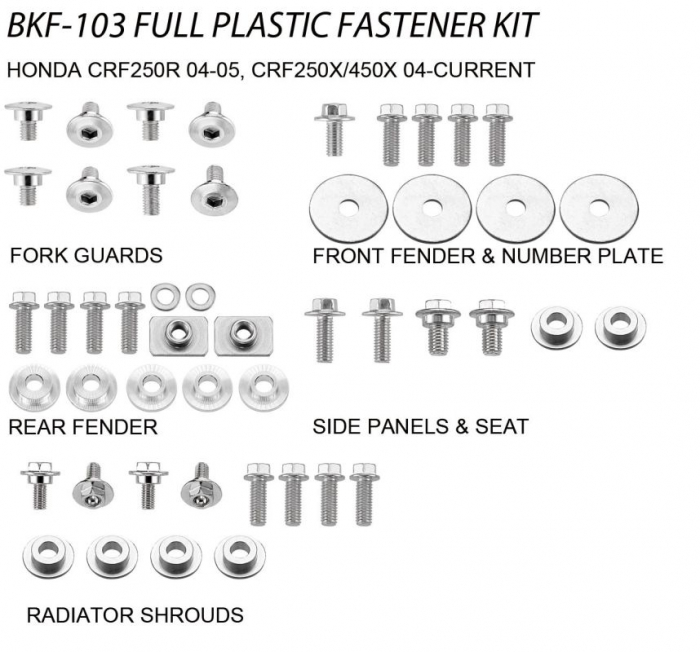 SURUBURI PRINS PLASTIC HONDA CRF 250R '04-05, CRF 250/450X '04-20 [1]