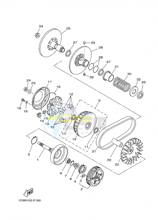 TABLITA GHIDAJ VARIATOR YAMAHA GRIZZLY 350/450/660 KODIAK 450 [2]