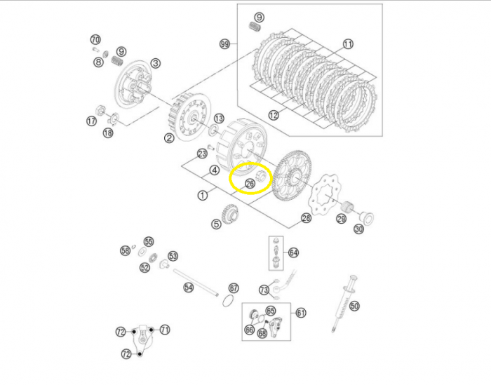 TAMPON OALA AMBREIAJ KTM 2T 250/300/360/380  94-12 [2]